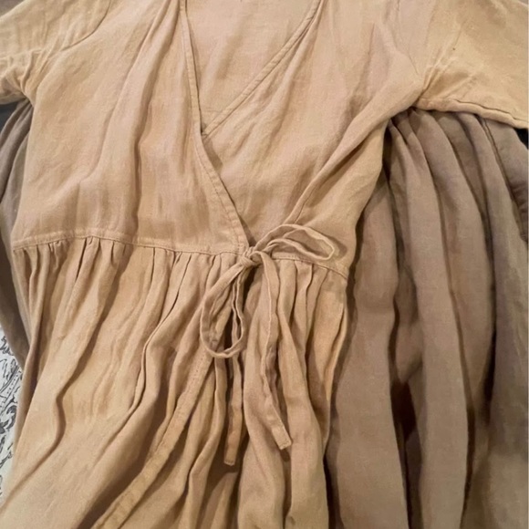 Simply Grey linen wrap dress - small Midi Dress - Picture 2 of 8